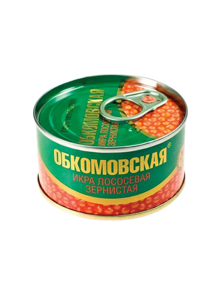 ИКРА ОБКОМОВСКАЯ ЛОСОСЕВАЯ 140Г Ж/Б  - фото 1